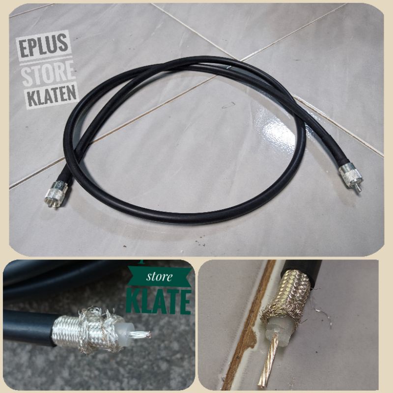 Kabel Jamper RG214 Perak PL Isolator Teflon Super Lentur sbesar RG8