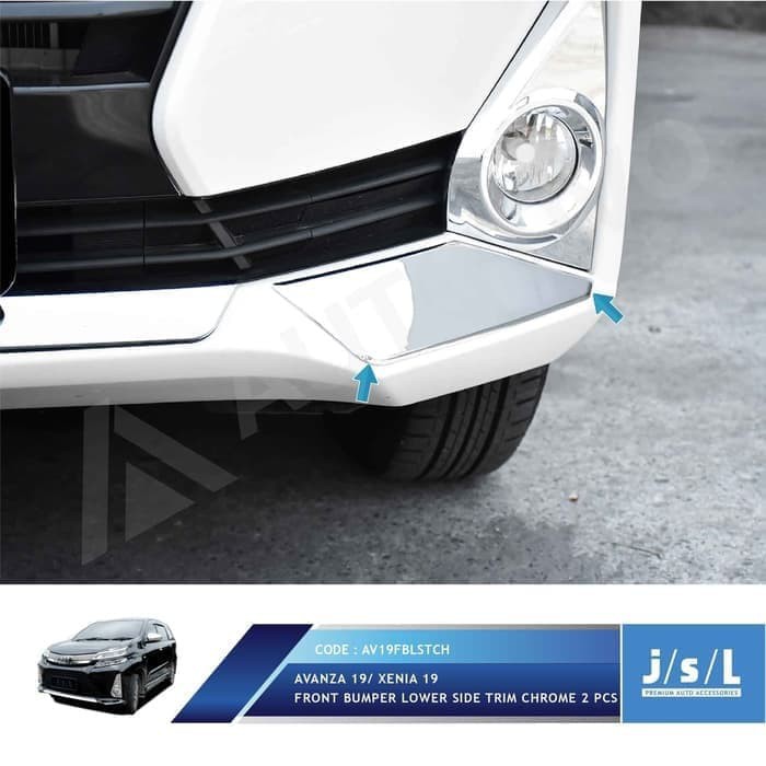 Lis Bumper Bawah 2PCS Avanza Xenia 2019 Front Bumper Lower Chrome