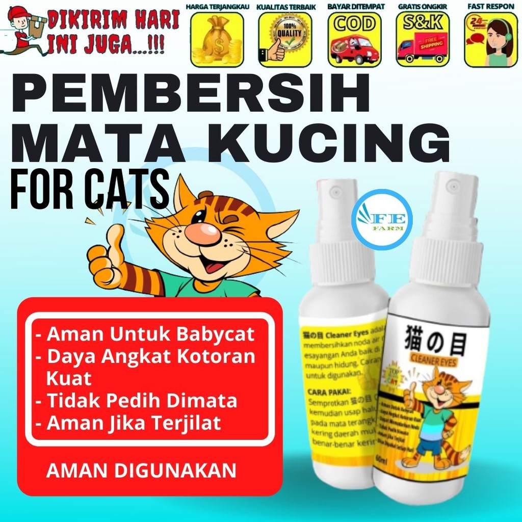 Pembersih Mata Kucing Obat Mata Belekan Stain Remover Kucing Mata Berair Noda Kotoran Cat FEFARM