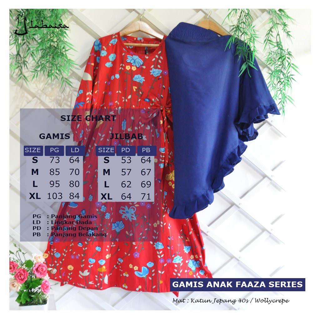 Gamis Anak Perempuan Katun Jepang Set Jilbab 3 - 7 Tahun Aneka Warna Labasa Original Bisa COD