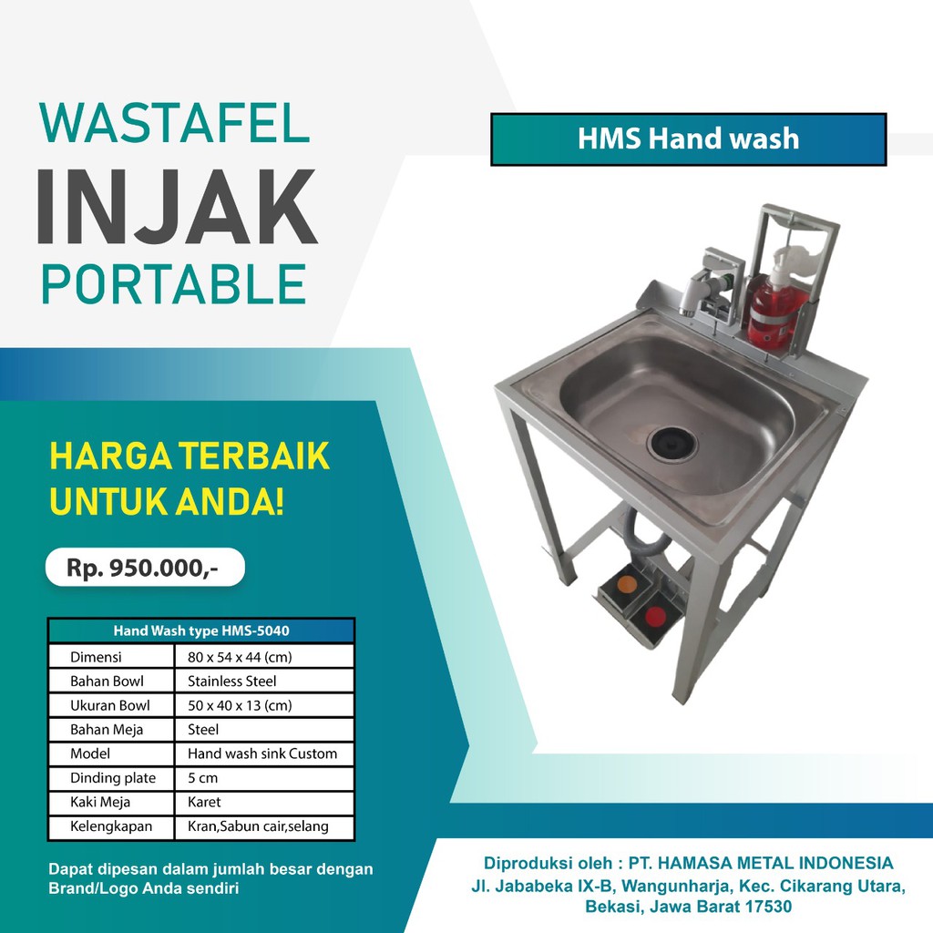 Wastafel Injak Portable
