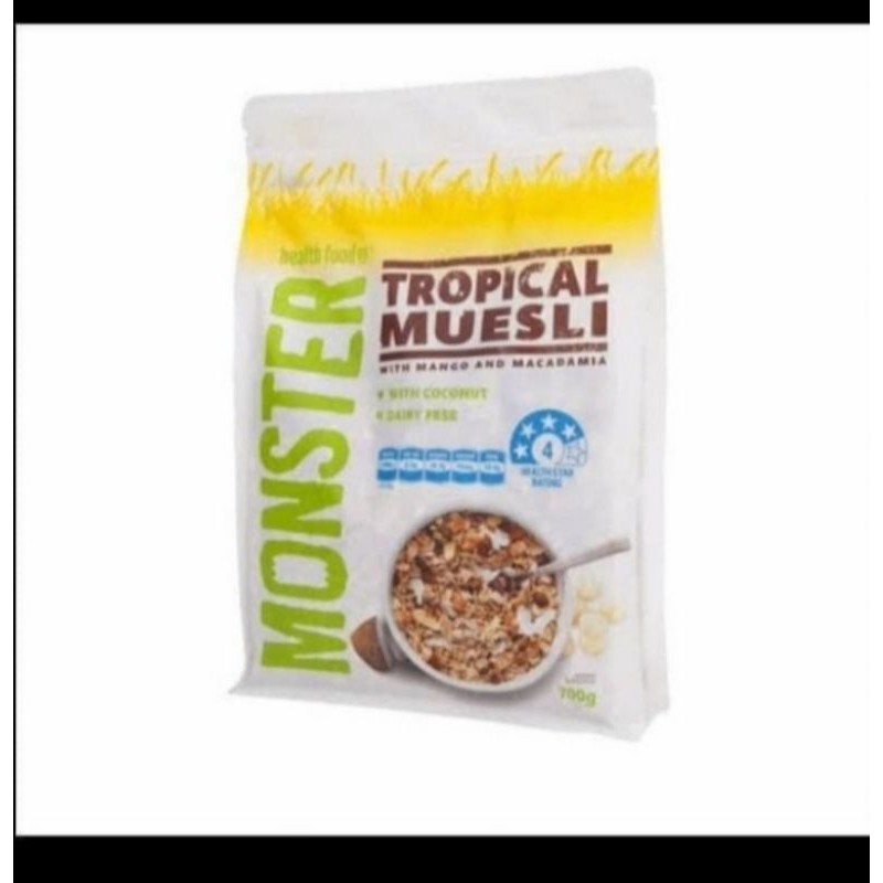 

Monster tropical muesli cereal sereal gandum 700gr