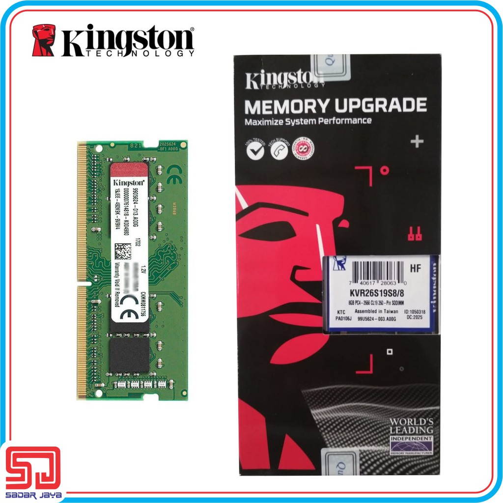 Kingston SoDimm RAM Laptop DDR4 8GB Memory
