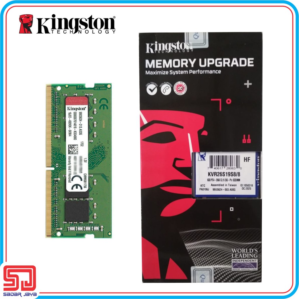 Kingston SoDimm RAM Laptop DDR4 8GB Memory