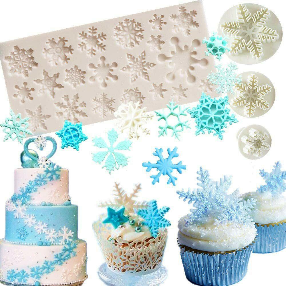 Populer Cetakan Snowflake 3D Natal Permen Fondant