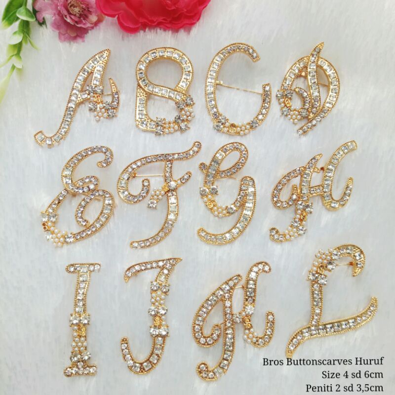 Bros Dada B Buttonscarves Huruf / Alfabet /Inisial / Abjad / Nama