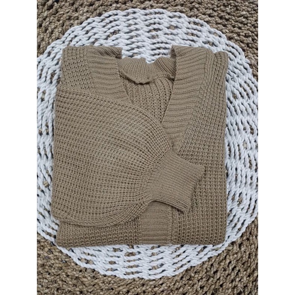 Outer Rajut GRB Premium (7GET) Cardigan Crop/Basic Cardy Allsize-MOCCA