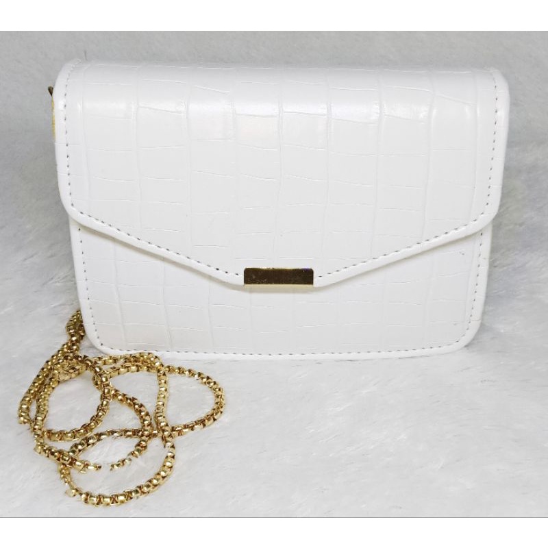 Tas Selempang Wanita Croco Marrie Warna Putih