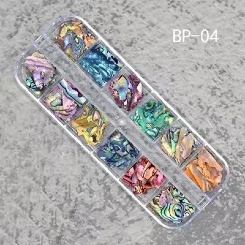 1SET SEA SHELL CHRUSHED STONE NAIL ART JAPAN NAILS / HIASAN PECAHAN KERANG KUKU GAYA JEPANG