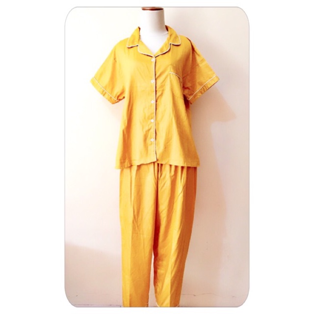 Pajamas sleepwear piyama katun premium cantik motif polos Pajamas sleepwear piyama katun premium cantik motif polos