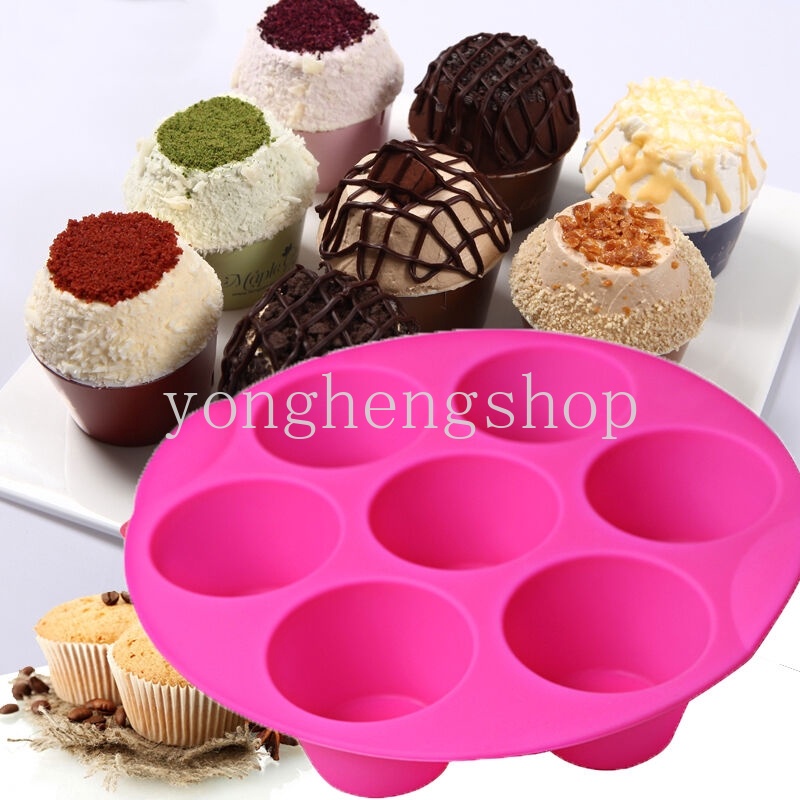 Cetakan Kue Cupcake Muffin Coklat Mousse Pudding Jelly Bentuk Bulat Bahan Silikon Untuk Alat Dapur