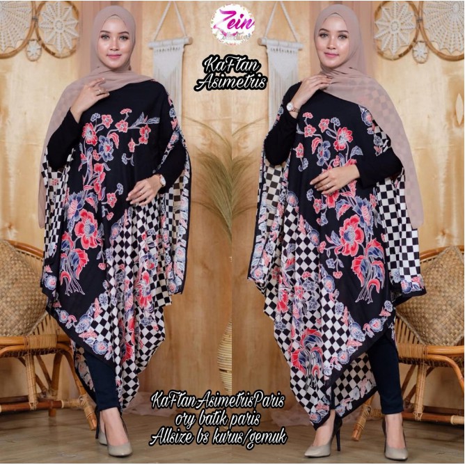 Atasan Batik Blus Blouse Asimetris Paris ORI ZEIN Batik Fashion Batik Modern Seragam