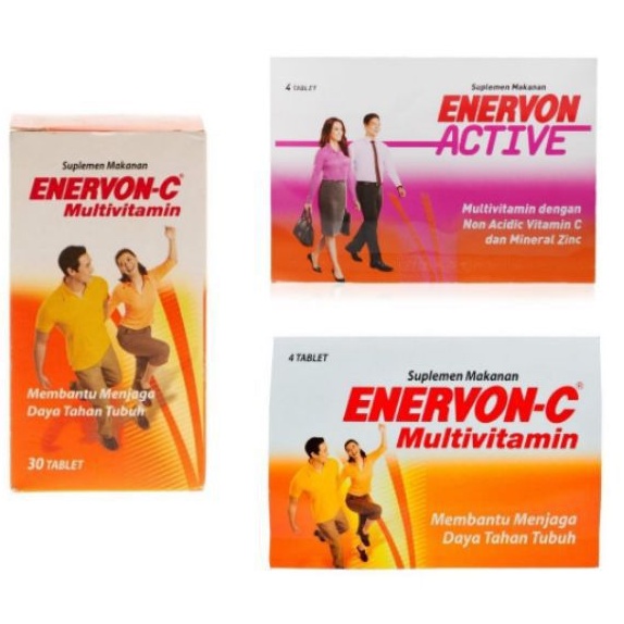 Enervon-C Aneka Vitamin C multivitamin Enervon C Active Enervonce botol tablet