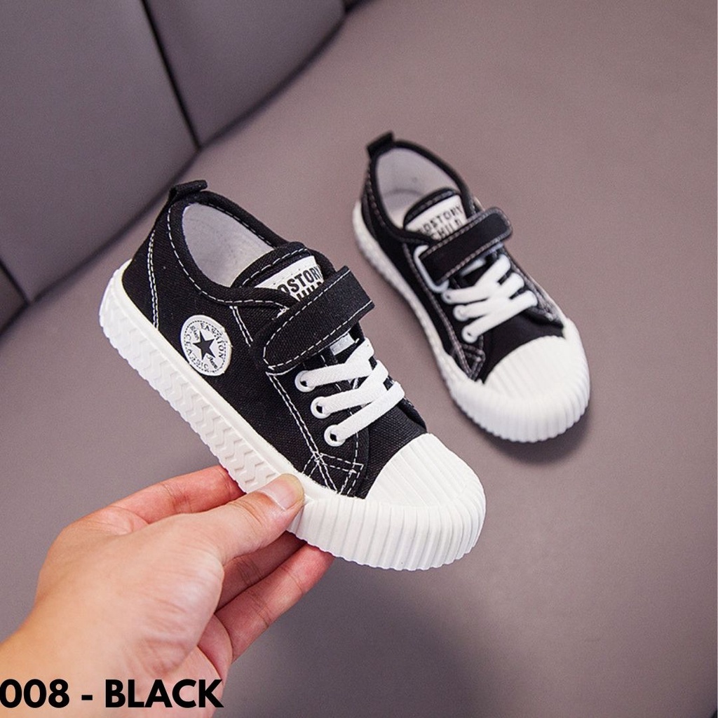 SEPATU VELCRO TALI ANAK BAHAN KANVAS LEMBUT ELASTIS ANTI SLIP KASUAL MODIS GAYA KOREA 008SEPATU