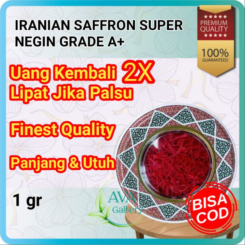 

Saffron Safron Iran Super Negin Grade A Original Import 1 gr