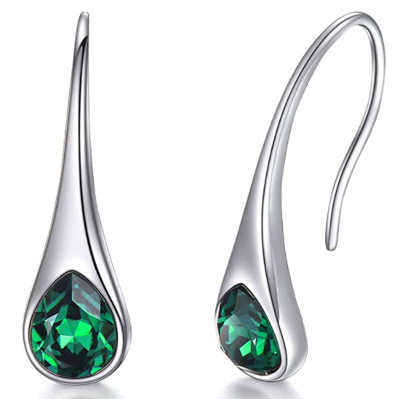 Anting Kait Silver 925 Hias Zircon Untuk Wanita