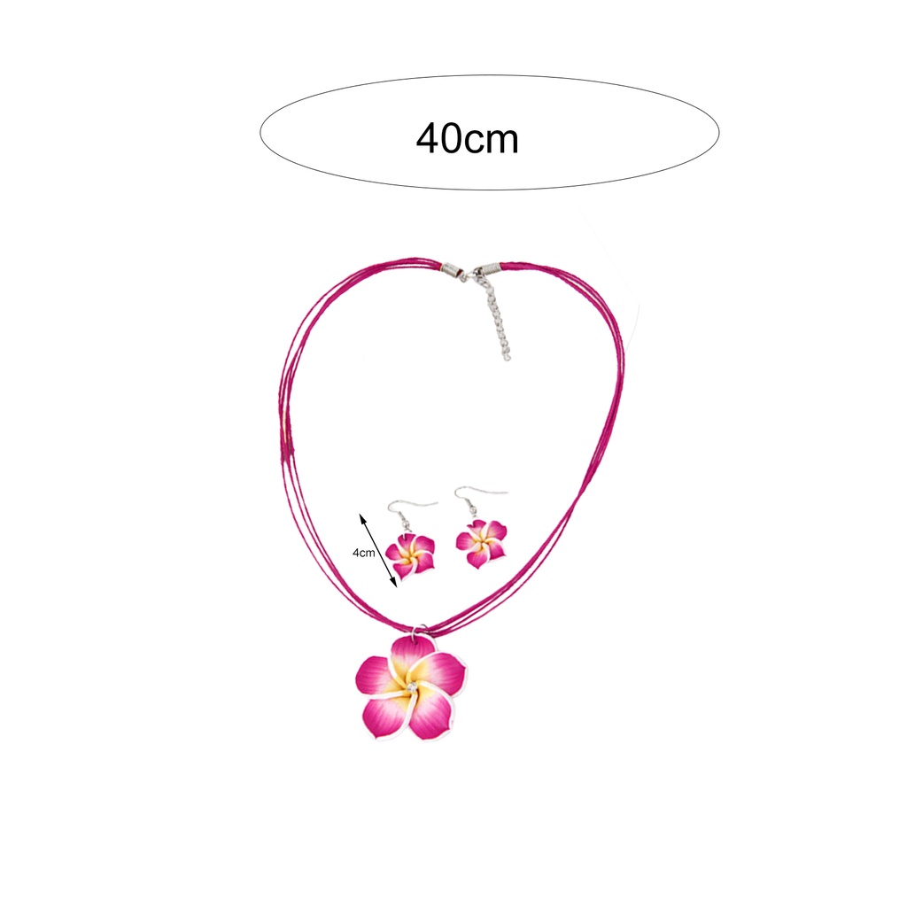 Hu Hu Hu Hu Hu Alat Bantu Pasang Kacamata♡ Set Kalung Dan Anting Gantung Bahan Alloy Bentuk Bunga Untuk Wanita