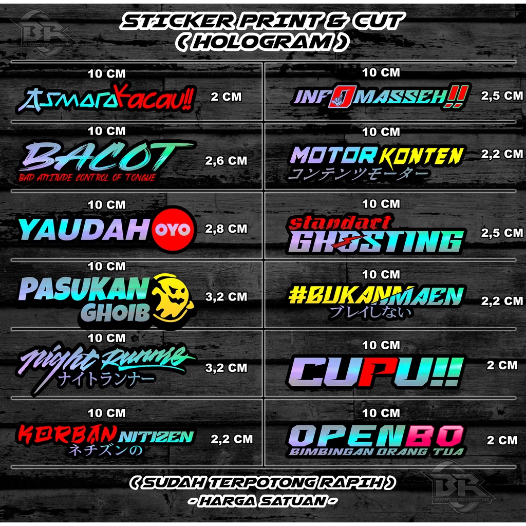 Sticker Print Racing Stiker racing terbaru sticker motor stiker motor harga satuan