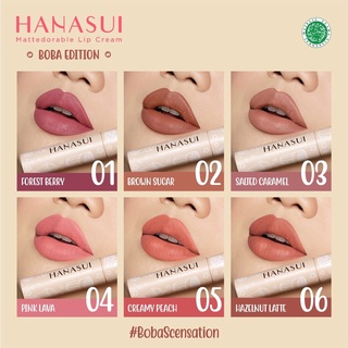 Image of HANASUI BOBA Lipcream Mattedorable Lip Cream | Lip Stain | Dual function bibir blush on lip and cheek liptin - BPOM