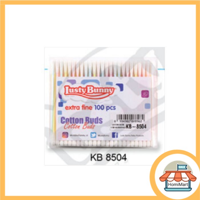homimart I LUSTY BUNNY Cotton Buds Baby Extra Fine 100s (Refill) / Cotton Bud Extra Fine KB-8504
