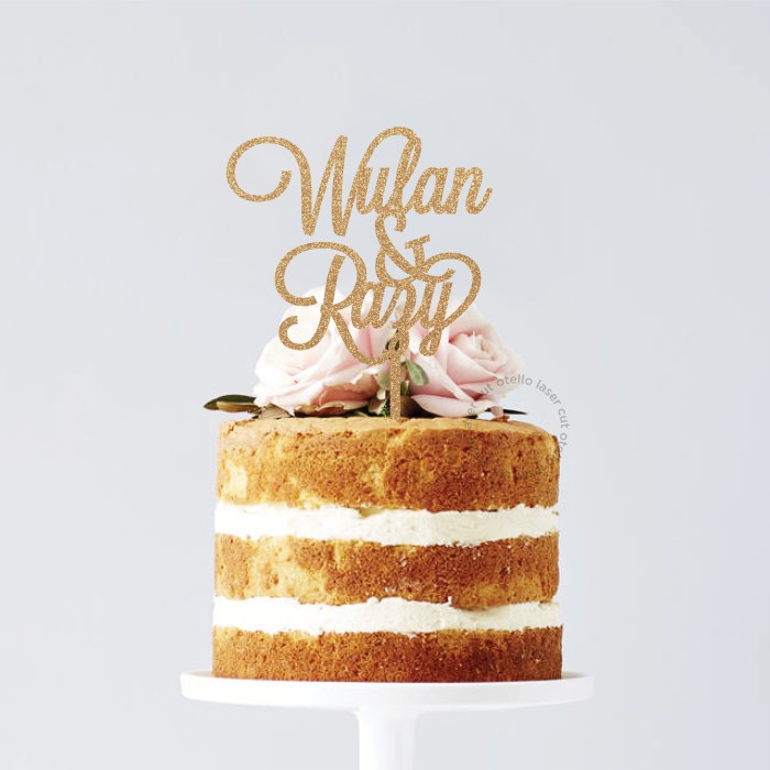 Custom Cake Topper Pasangan Couple Wedding Hiasan Tancapan Kue Akrilik