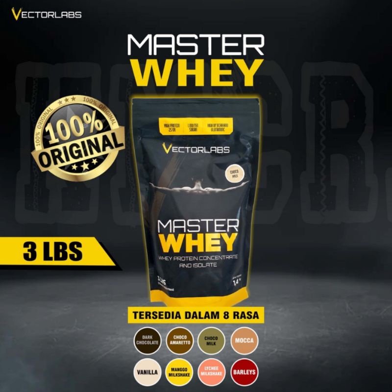 VECTOR LABS MASTER WHEY 3LB WHEY PROTEIN BPOM HALAL - KMCR JEPARA