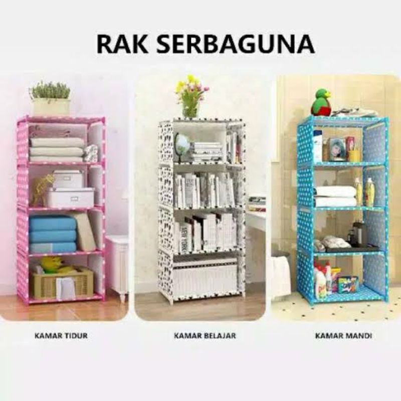 OO1 Rak Serbaguna 5 Tingkat Susun | Rack Organizer Portable Bongkar Pasang | Laci Lemari Buku Belajar