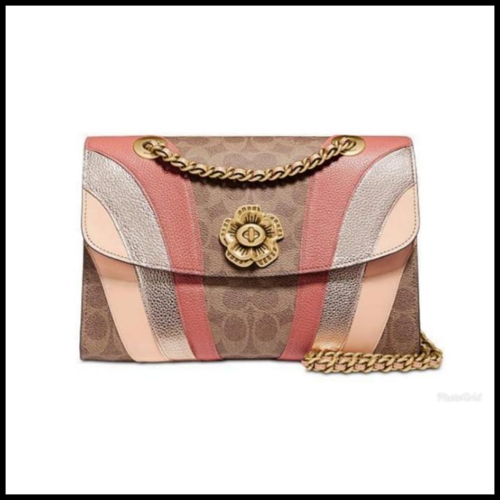 Bag Canvas - Tas Coach Parker In Signature Canvas With Wave Patchwork