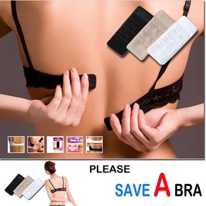 SAVE BRA Penyambung Lingkar Bra Extension 2 Baris Kait Tali BH pengait BRA warna wajib random