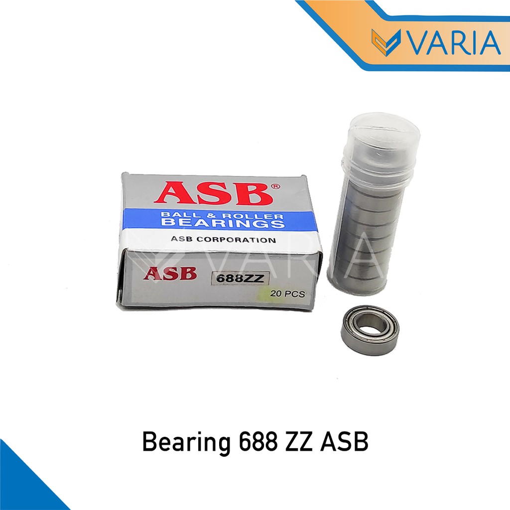 Bearing / Laher 688 ZZ Tutup Plat Besi Double ASB