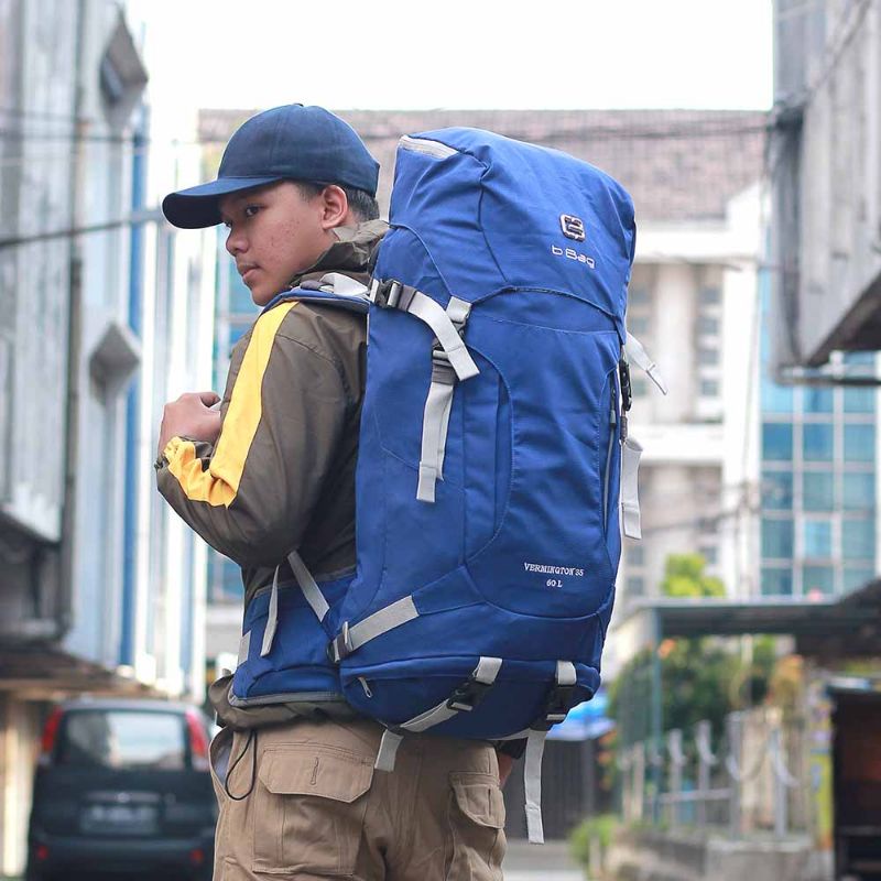 ARGL Tas Ransel Keril Carrier Gunung Kapasitas 60 Liter Tas Punggung Backpack Hiking Camping Travelling Cowok Outdoor