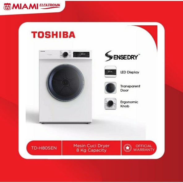 Dryer Toshiba TDH80SEN / Pengering Toshiba TD-H80SEN