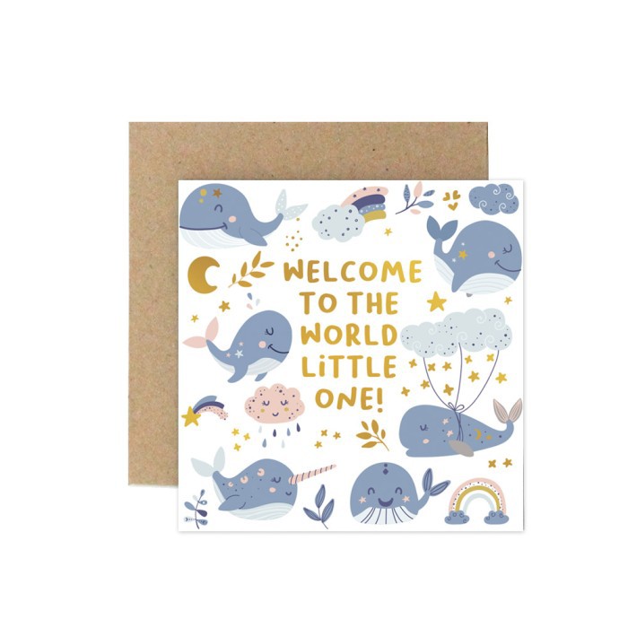 Kartu Ucapan Baby / New Born Card Harvest Baby Wishes - Welcome Boy