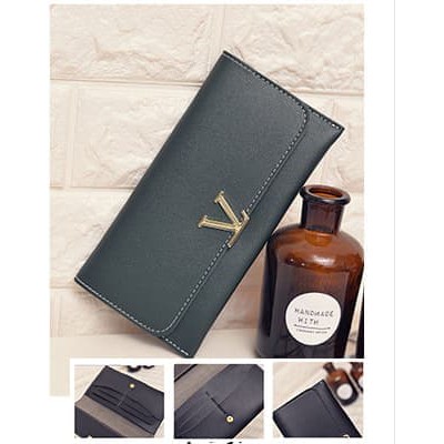 [Dompet LV Green Import FS] dompet wanita kulit hijau