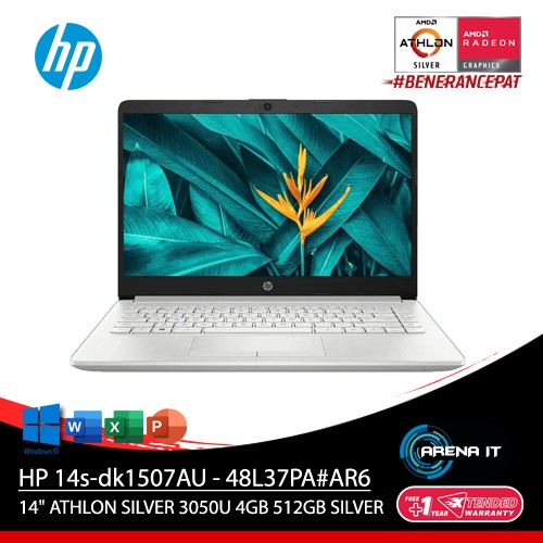 {MahesStore} HP 14s-dk1507AU 14Athlon Silver 3050U 4GB512GBSILVER Limited