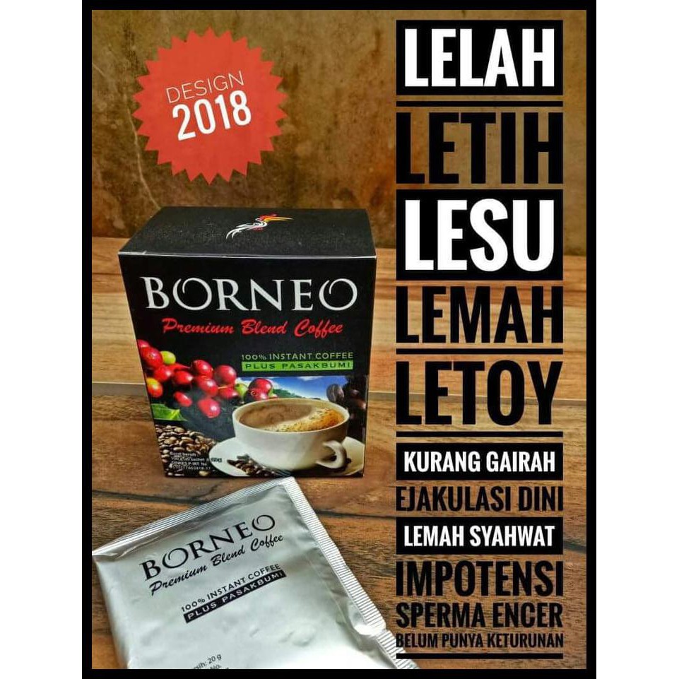 

STOK TERBATAS Kopi Borneo Premium Blend Coffee | Stamina Pria Kuat Lelaki 5 Sachet