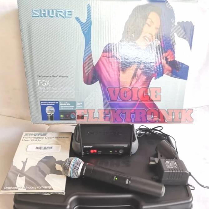 Mic Wireless Shure PGX 4 Beta 58 Free Koper Single Mic