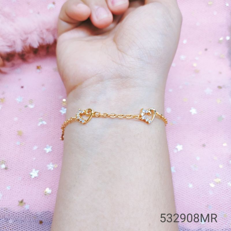 Gelang Tangan Wanita Titanium Anti Karat Lapis Emas532908