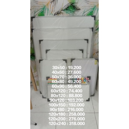 

Whiteboard/ papan tulis hitam putih 30x50