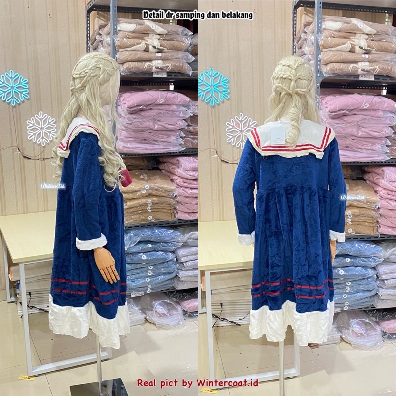 Piyama winter pajamas sailor baju tidur musim dingin hangat dress set onesie korean style kawaii