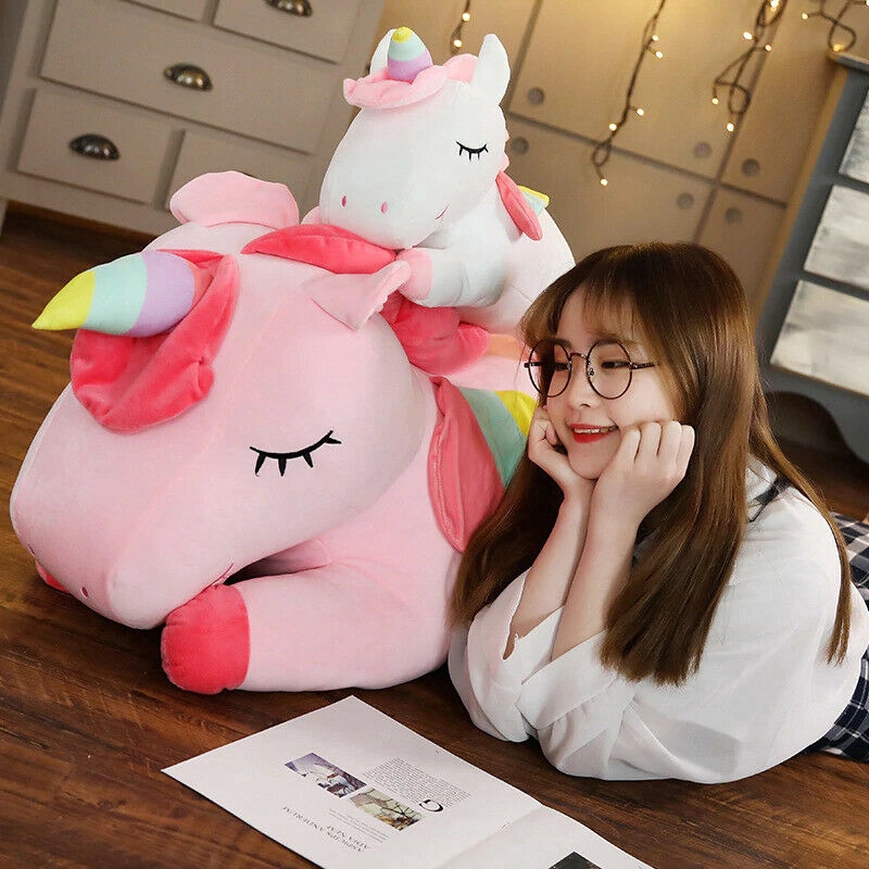 Boneka Plush Model Unicorn Ukuran Besar 80cm/100cm