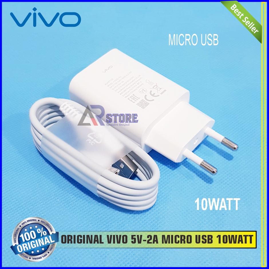 Charger Vivo Y20 Vivo Y1s Y12s Y12i ORIGINAL 100% Micro USB 10 Watt