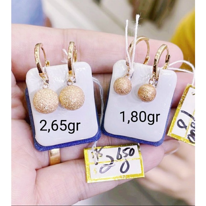 Anting dove bulat emas rosegold 750