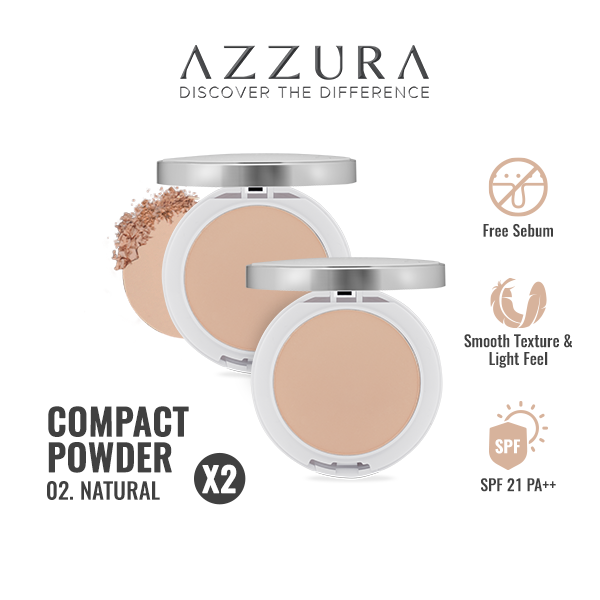 AZZURA Compact Powder Bedak Padat 02 Natural X 2