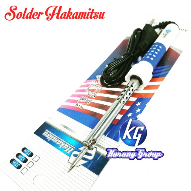 Solder Listrik HAKAMITSU 40W Model USA Soldering Iron Buat Nyolder Timah Servis Ngoprek Elektronik