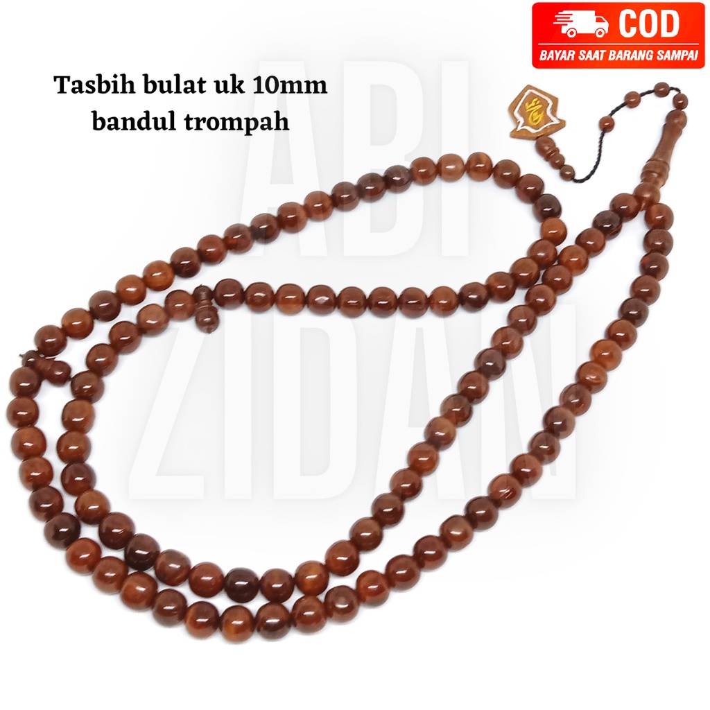 tasbih koakah kaukah kokkah asli original model bulat 99 ukuran 10mm bandul trompah rajah