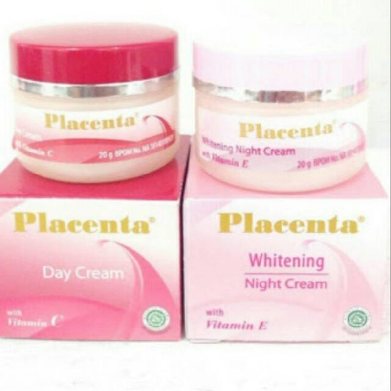 2 pcs paket cream siang dan malam  cream wajah flacenta