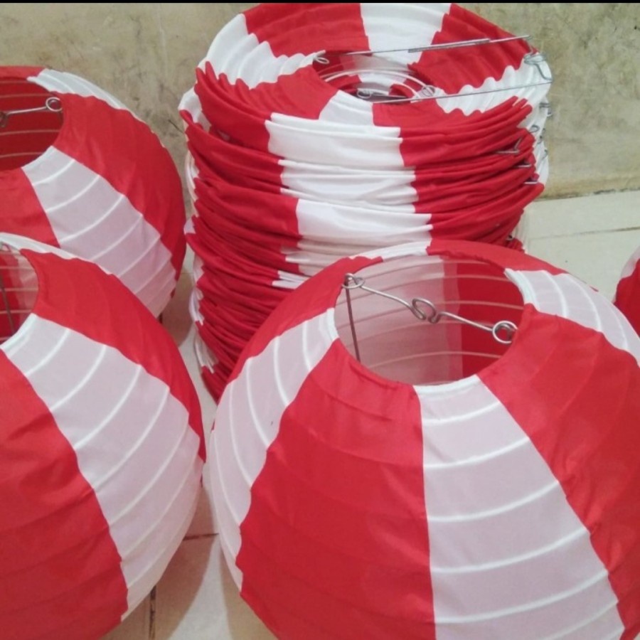 Lampion Outdoor Merah Putih Dekorasi 17 Agustus Lampion Kain Parasut