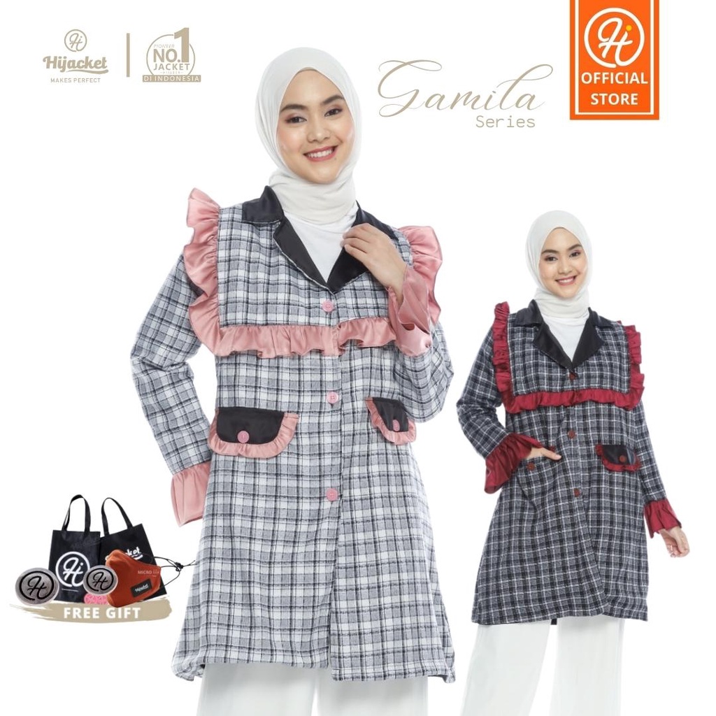 Series Terbaru ✅ Hijacket Gamila - Jaket Wanita Muslimah Original For Hijaber Sayri | Jaket Panjang Wanita