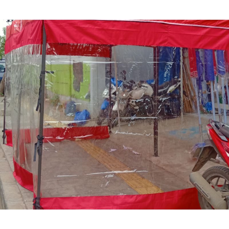 Tirai Tenda Gazebo tenda lipat cafe 3x3 dinding